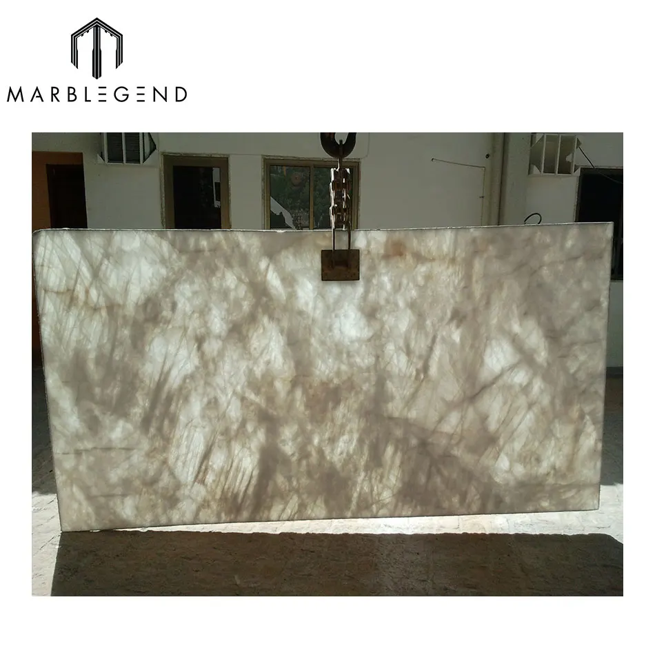 
Gorgeous Decorative Wall Panel Crystal White Quartz Semi Precious Slab 