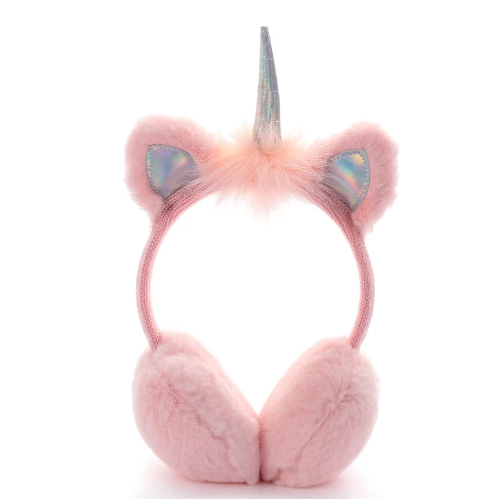 
Winter Autumn Warm Girls Ladies Plush cartoon Unicorn Ear Muff 