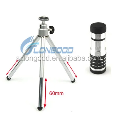 2016 new wholesale mobile phone telescope lens Aluminum 12X zoom telescope for mobile phone camera lens with Kit and tripod