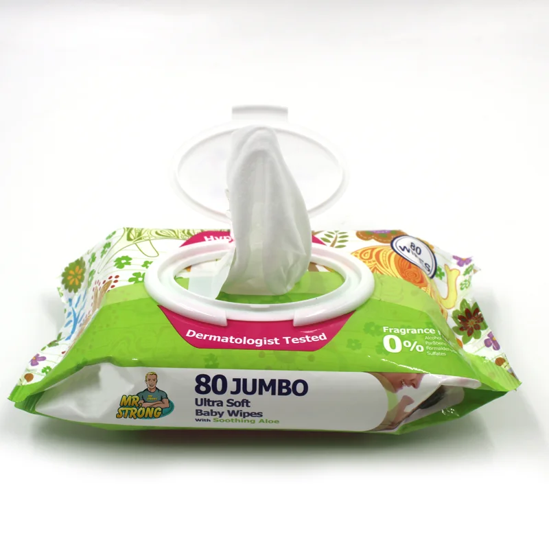 
Private Label Antibacterial Flushable Organic Baby wet wipes 
