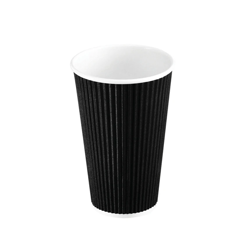 Customized Ripple 4oz~32oz Ripple Wall Paper Cup With Lid