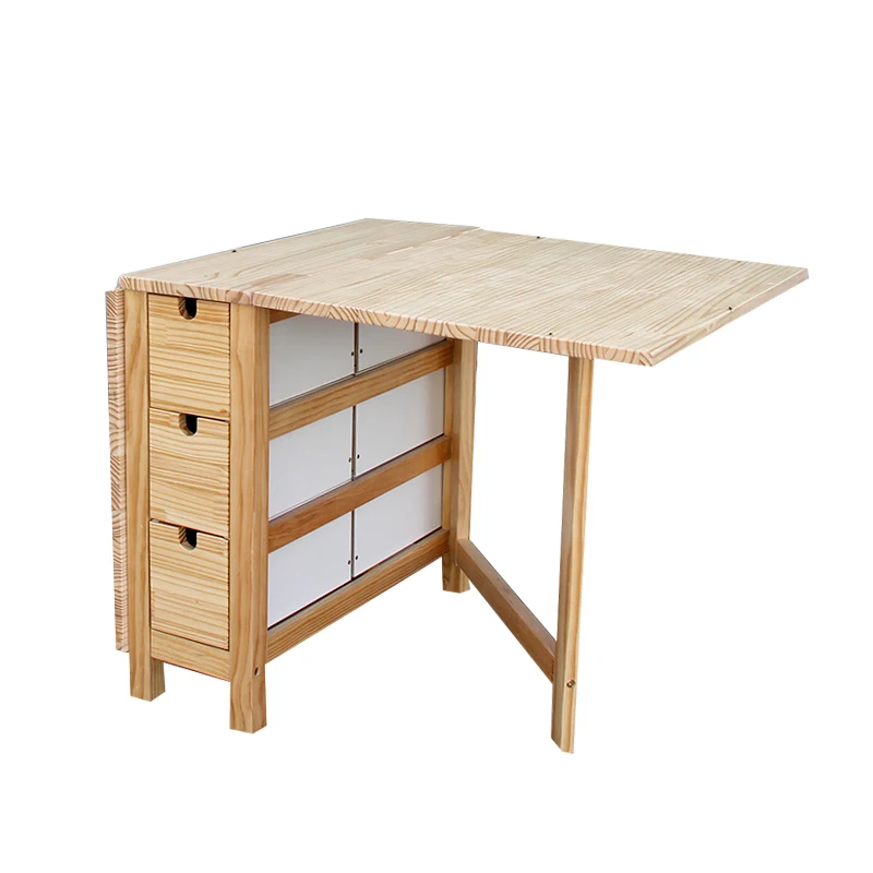 Save space home furniture natural solid wooden slab dining tables