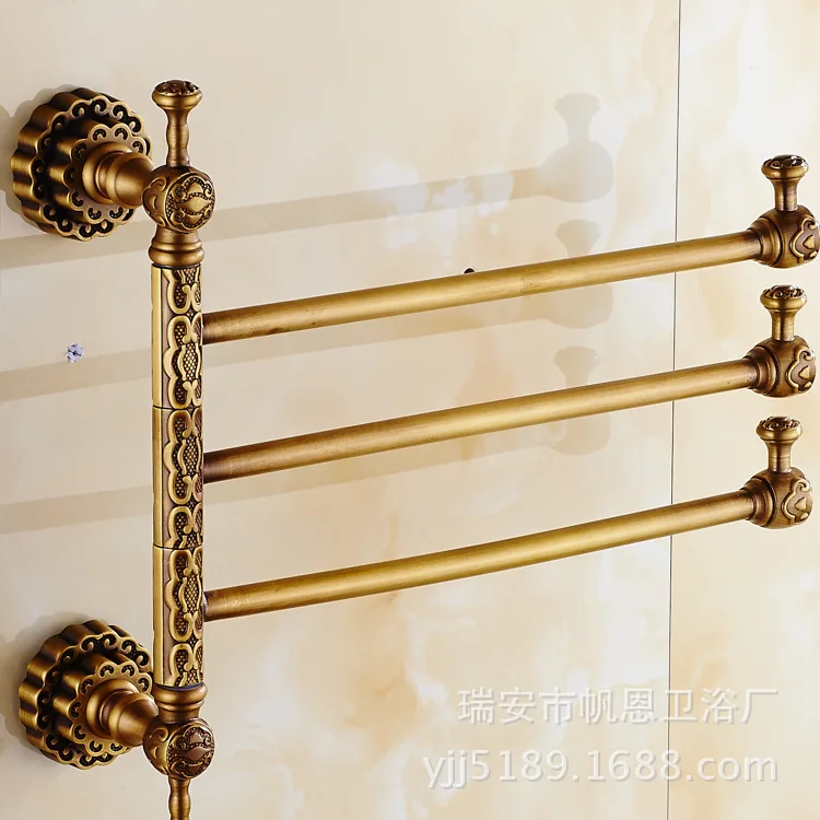 Exquisite antique brass flexible towel shelves with 4 bars bathroom towel bars BA0625