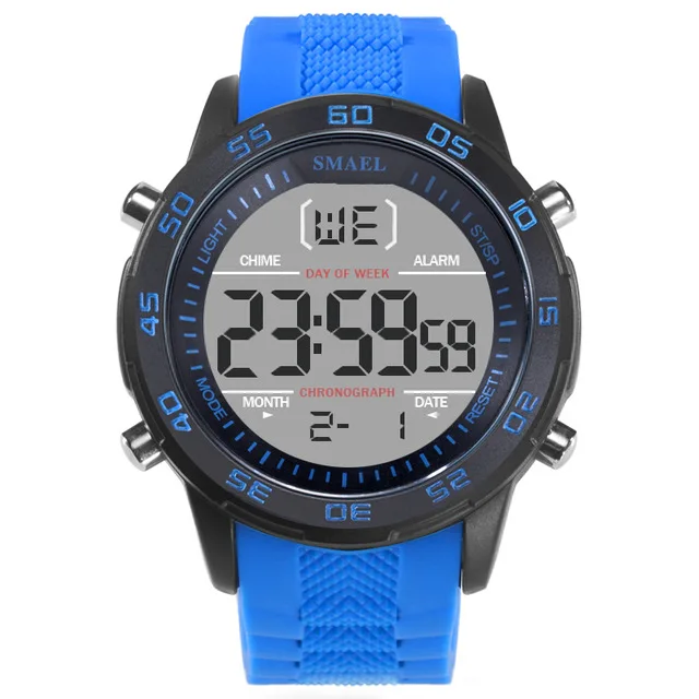 Digital only japan movement time alloy watches case silicone led watch