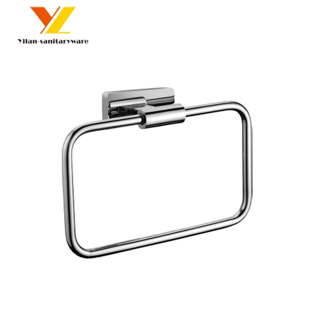 Аксессуары для ванной Современные хромированной латуни прямоугольник полотенце кольцо