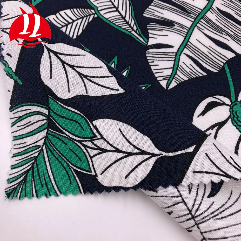 Summer thin floral printed clothing cotton linen  fabrics for dresses