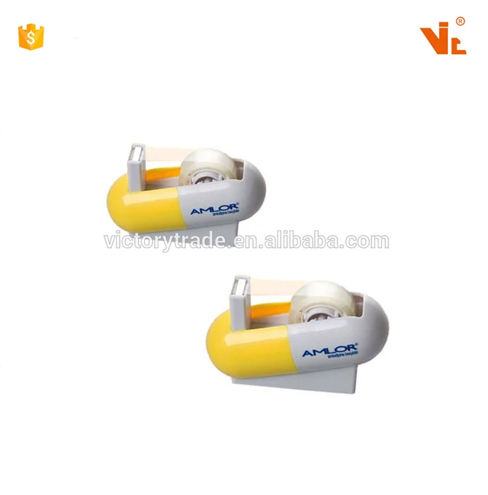 V-TD008 Custom office stationery capsule shape desktop mini packing tape dispenser