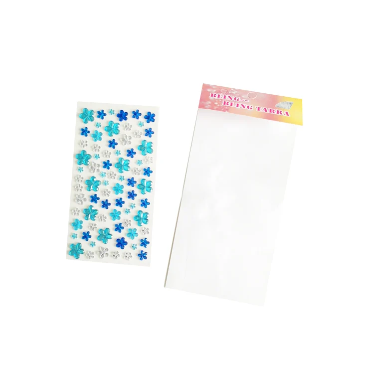 In stock hot sale acrylic rhinestone flower gem sticker Crystals Diamonds sticker