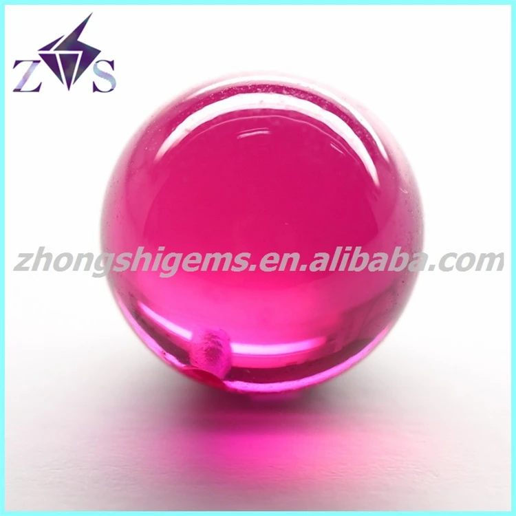 Man-made synthetic ball shape ruby corundum gemstone bead