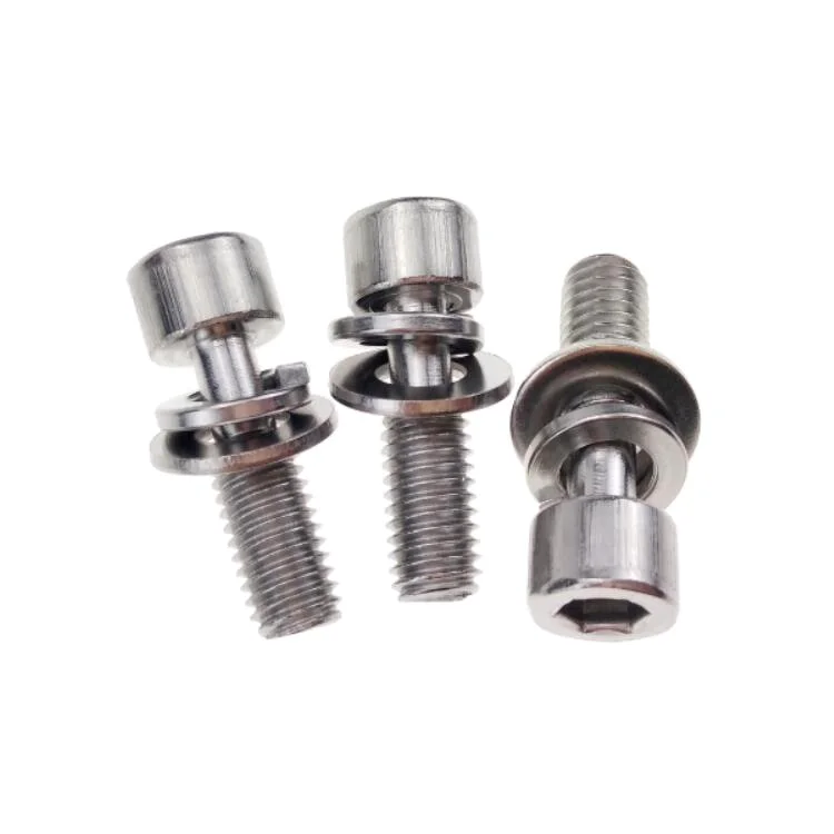 Hex Socket Head Cap SEMS Screws Stainless Steel Fastener M8 Assembled Flat Washer & Spring Washer
