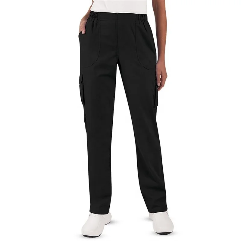 Ladies 8-Pocket Tapered Leg Cargo Scrub Pant with Back Elastic