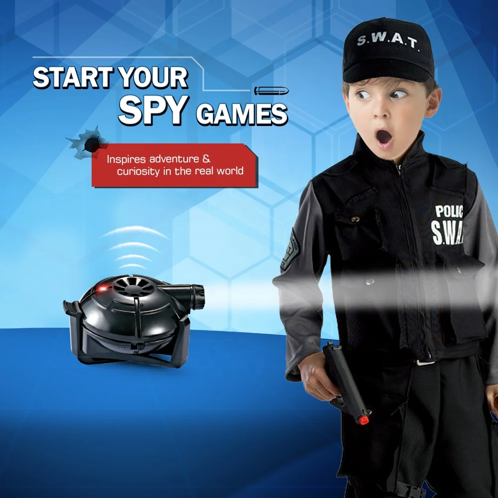 Role playing detective game sensor alarm with plastic toy binocular spy gadgets for kids