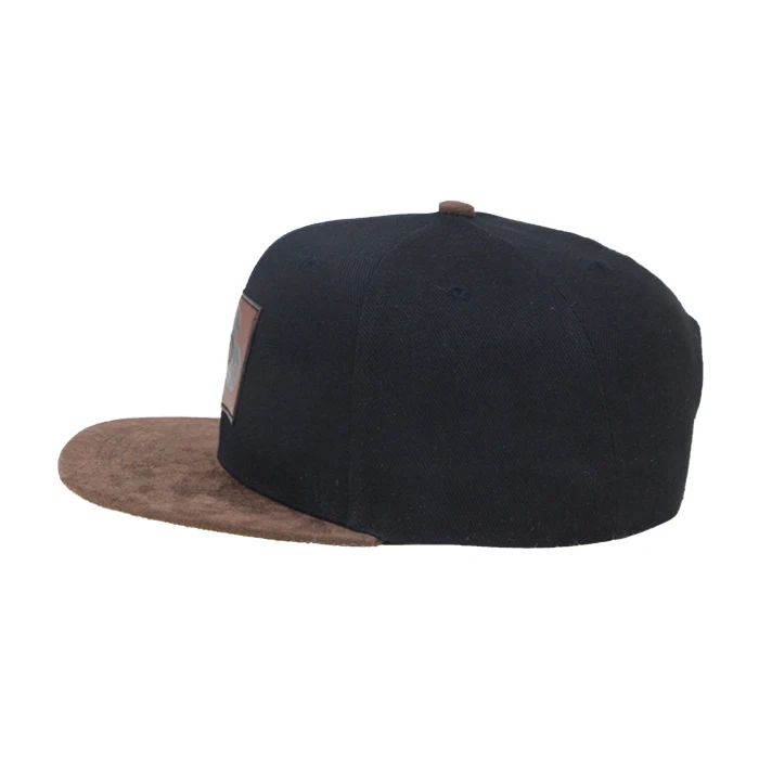 leather patch logo no minimum cheap hip-hop korean paypal custom suede brim snapback hats wholesale for men