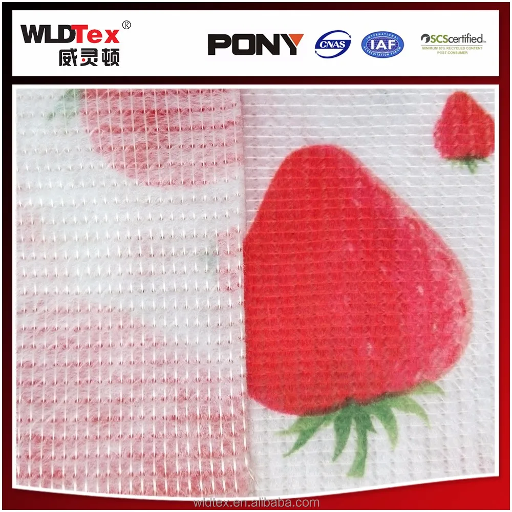 Пользовательские клубника печатных водонепроницаемый полиэстер ткани для сумки