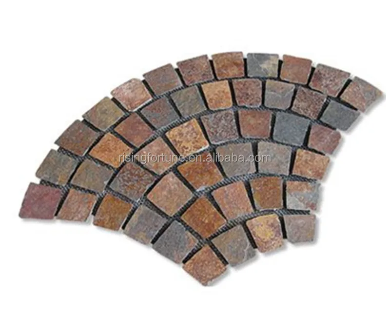 Mesh slate landscaping cobble stone pavers