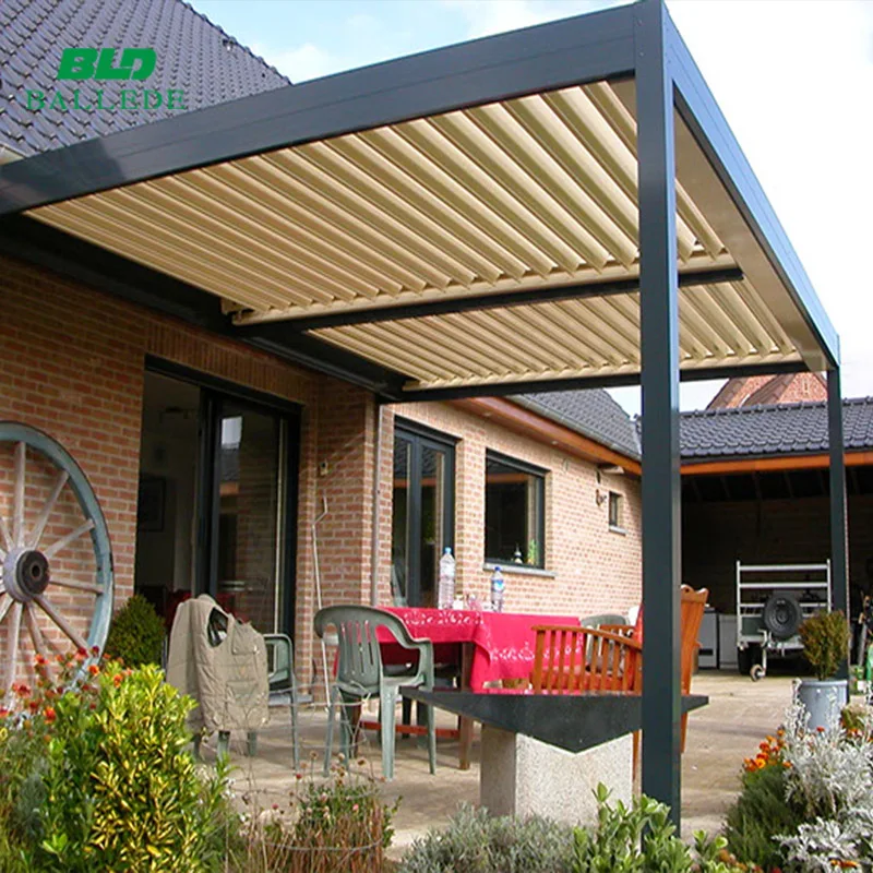 Outdoor aluminum louvre roof opening pergola pergola roof system kit