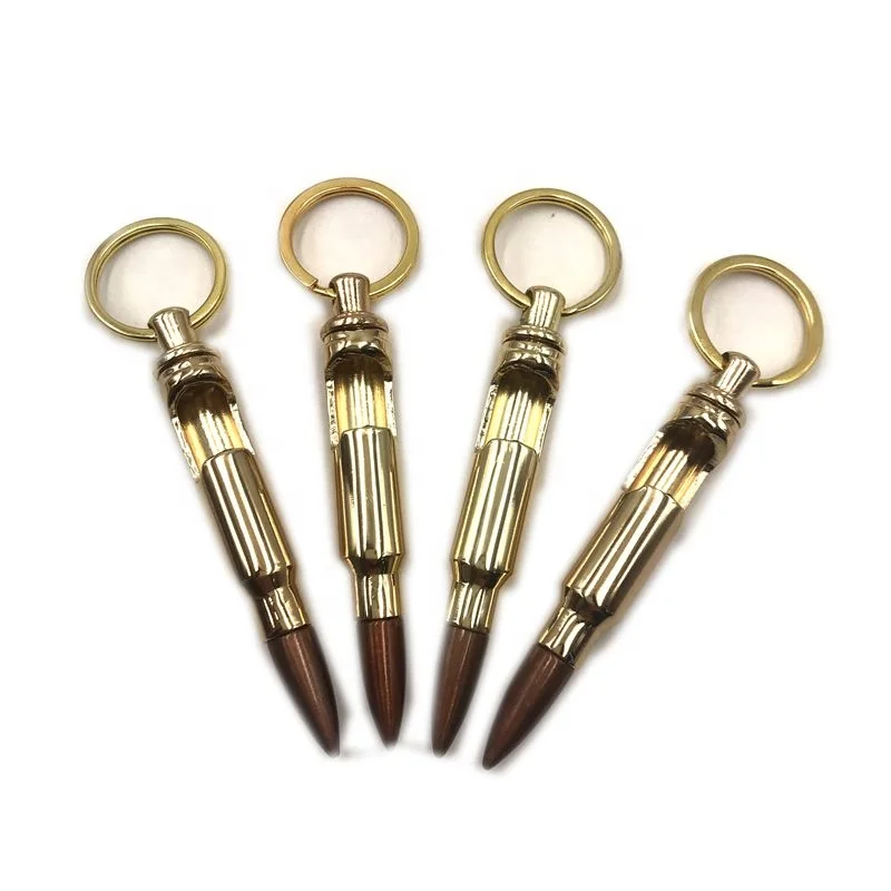 Hot sale metal bullet shape custom metal bottle opener keychain