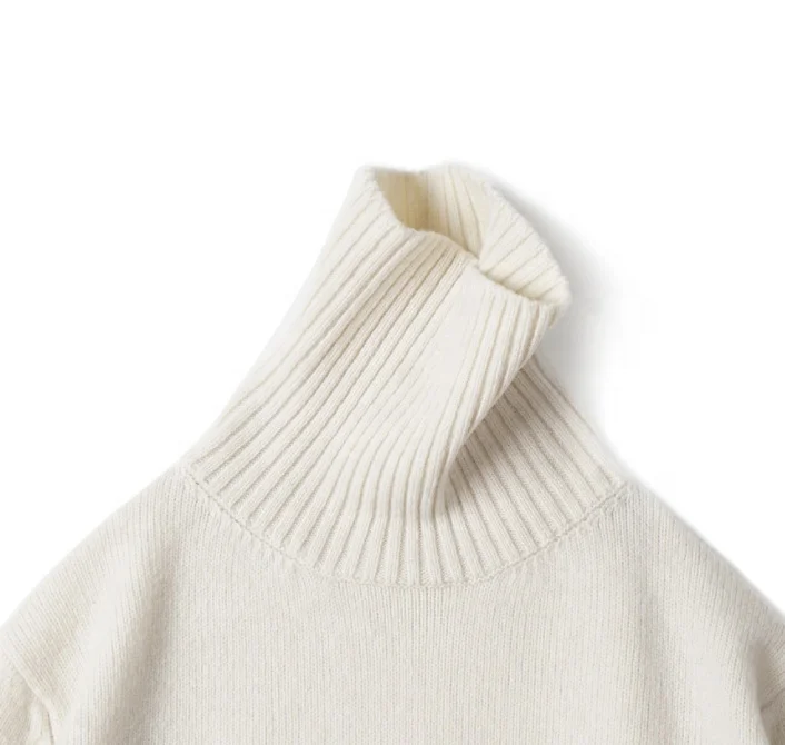 2021 Most Popular New Style High Quality Fashion Soft Turtleneck White Pullover Mens White 100% Wool Sweater