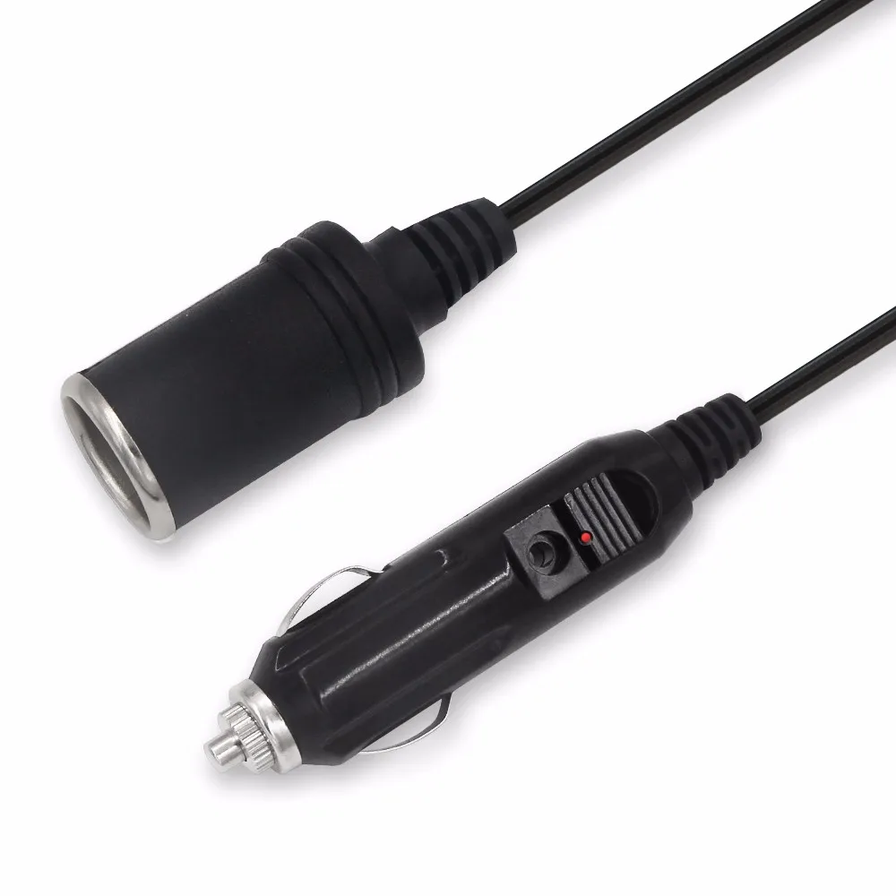 12-24V Car lighter plug male to female extension charger adapter