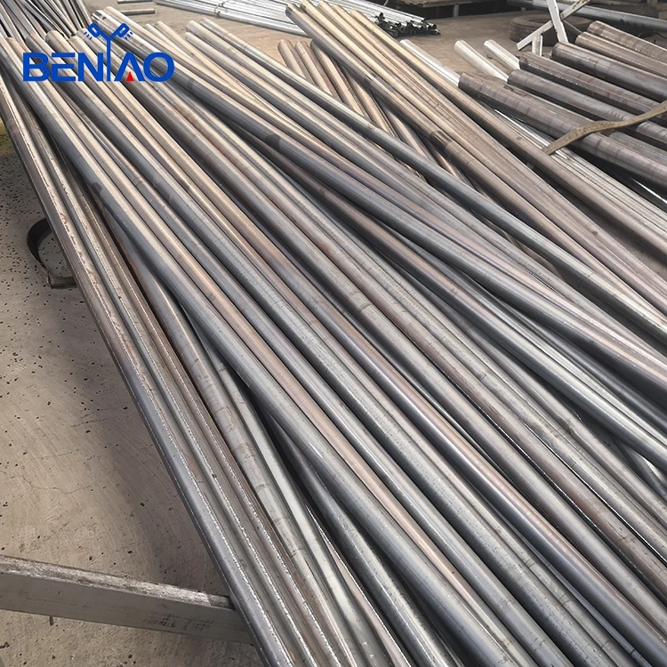 Double arm galvanized steel street lamp post led high mast light pole