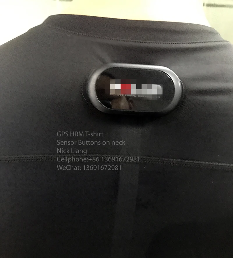 Customized OEM high quality Smart Sports heart rate monitor T-Shirt (HRM sensor not included, buttons on the neck)