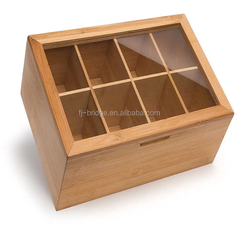 
Bamboo Tea Storage Box Fits 120 Standing or Flat Tea Bags Color Square Recyclable Wood,bamboo Natural  (60685940789)