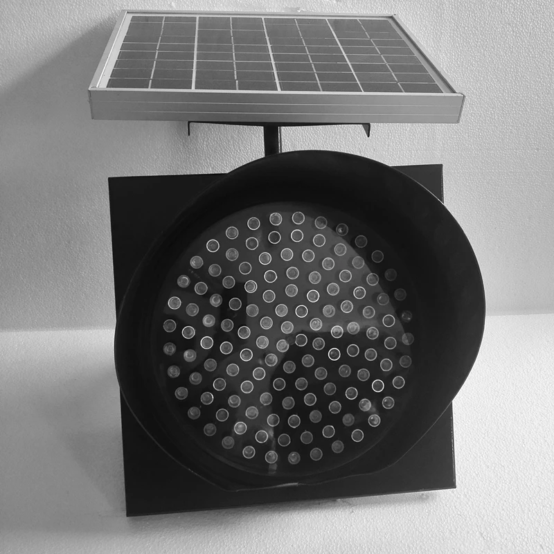 
300mm 1 aspect solar powered panel traffic warning light 