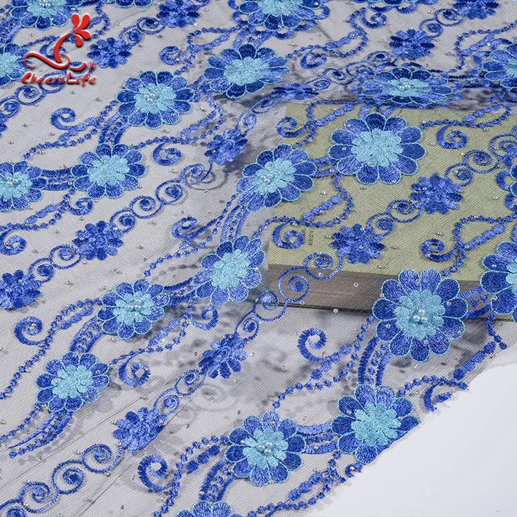 America Lace Fabrics Embroidered Cord Multi Colored Flower Lace Fabric For Clothing low price 3d flower lace fabric embroidery
