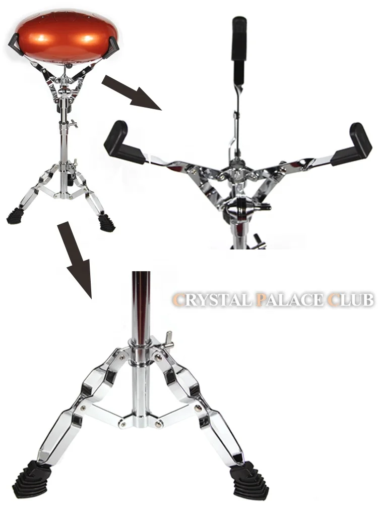12 inch & 14 inch steel tongue drum rack  folding adjustable chromed tripod drum stand