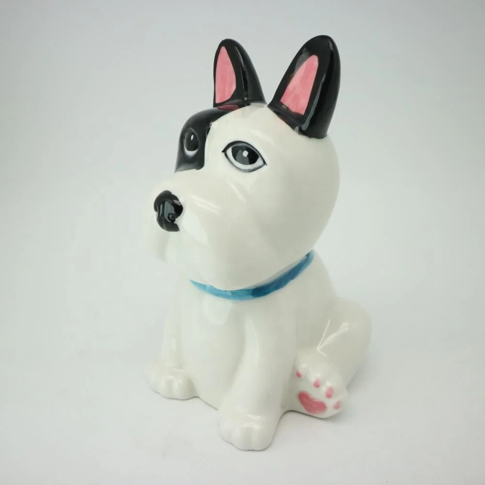 Hot Selling Custom Cute Ceramic Dog Shape Coin Bank Toys for Child Gift