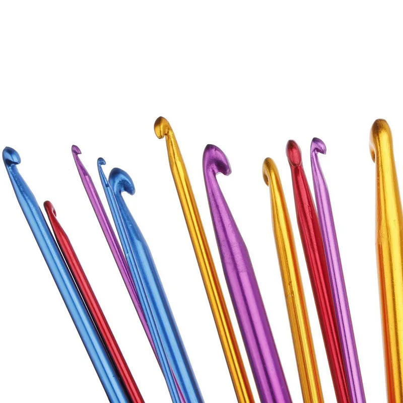 Multicolour Aluminum TUNISIAN / AFGHAN Single Pointed Weave Craft Crochet Hooks Needles