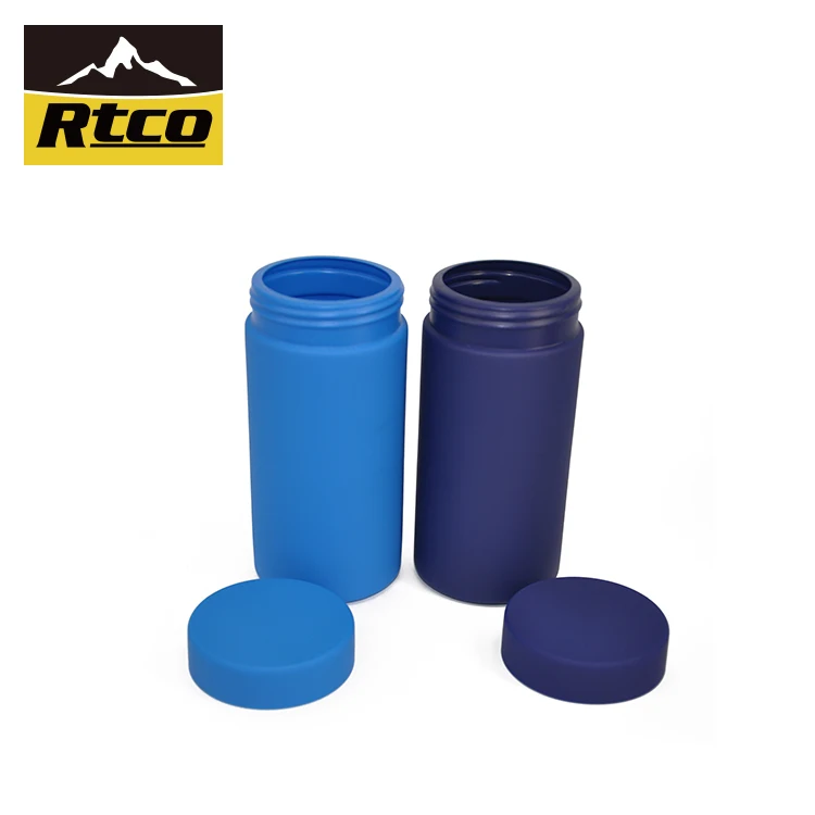 RTCO 8oz Soft Touch Black HDPE Wide Mouth Bottle