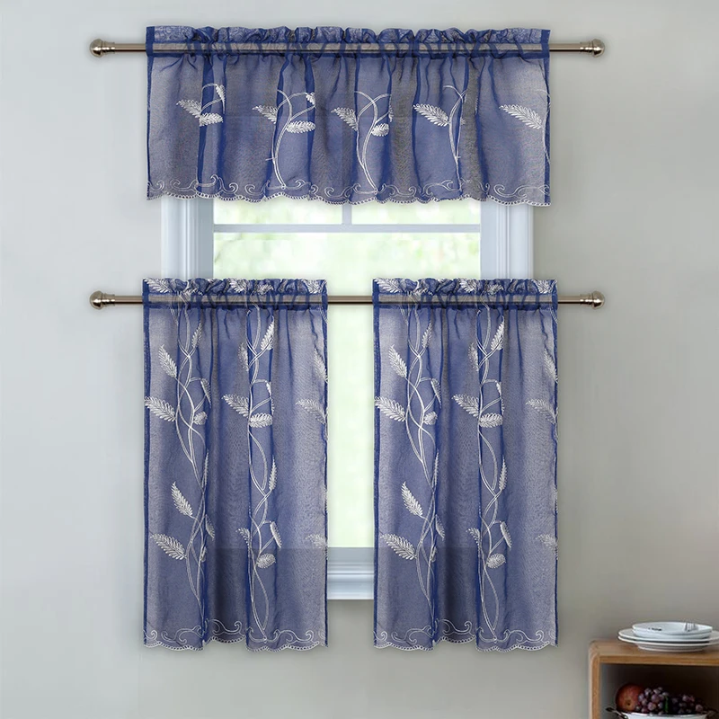 Polyester European and American Nancy Kitchen Curtain 3 pieces