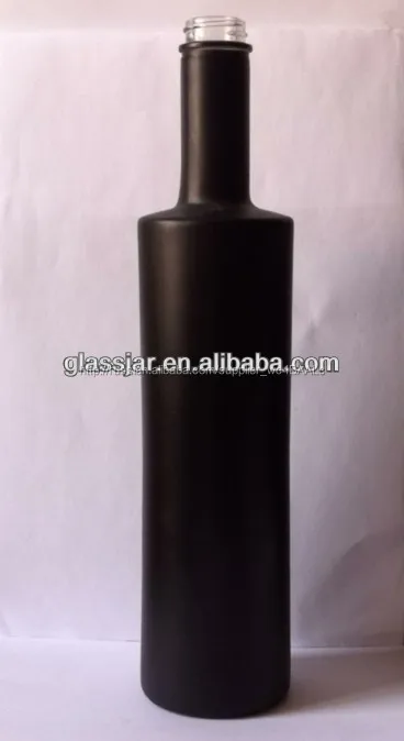 500ml good quality glass wine bottle with black spray