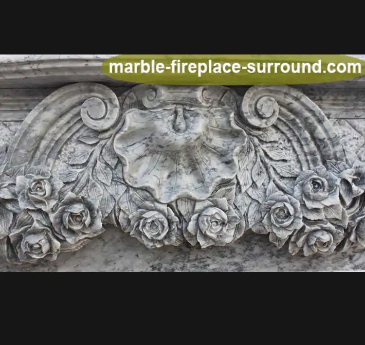 Hand carved freestanding outdoor travertine stone gas fireplaces mantel