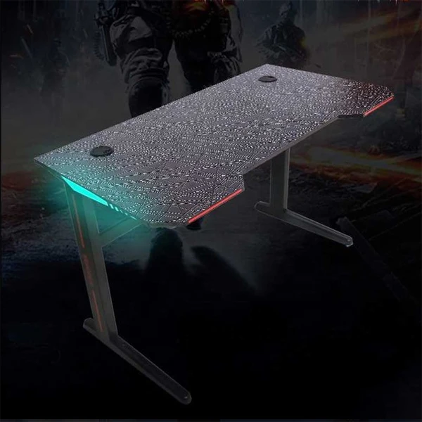 
Professional Gaming Adjustable Game Club Office Table RGB led lights gaming Desk 