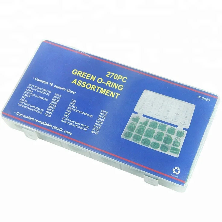 
270 Pcs 18 Sizes Kit Air Conditioning HNBR O Rings Oring Garage Set Car Auto Vehicle Repair With Case 