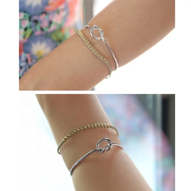 Fashion Cuff Bangles Jewelry Women Knot Bangle Silver 925