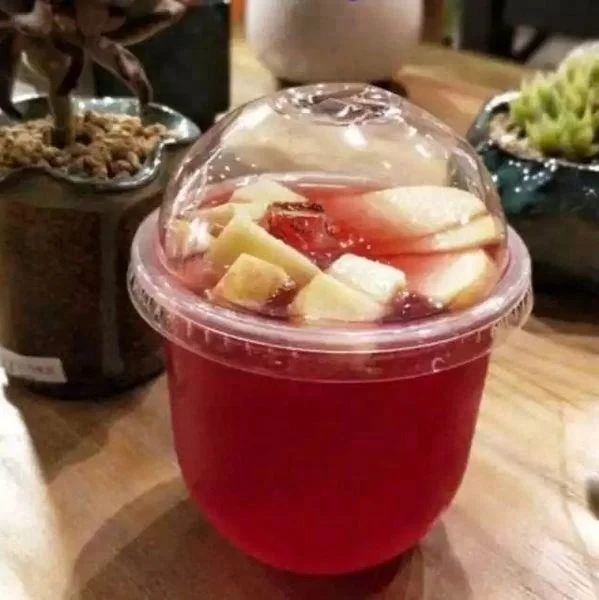 new type  PET plastic u shape cup 12oz,16oz, 20oz with dome lids