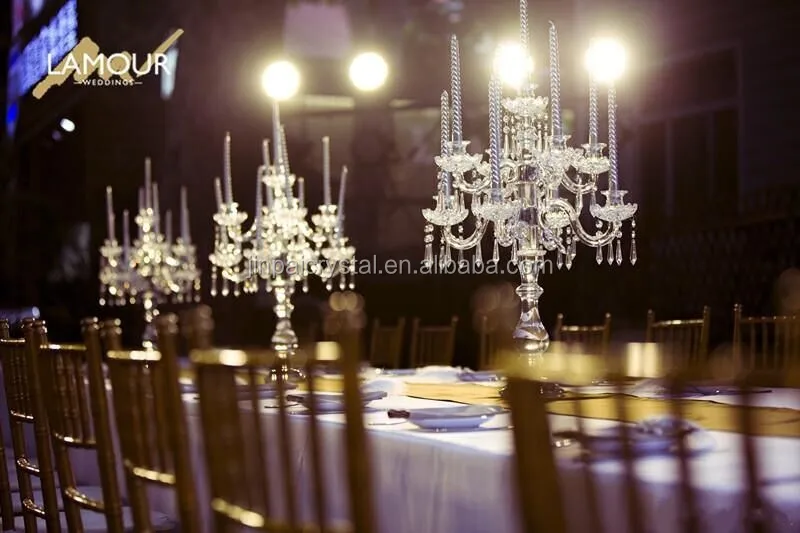 Crystal Candle Holder 9-arms Candle Stand 67cm Tall Wedding Event Candelabra Candle Stick