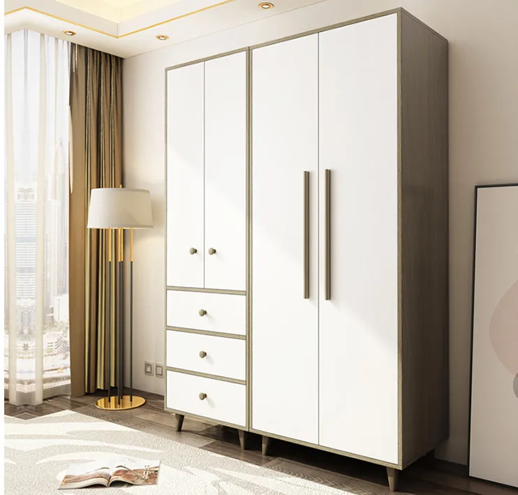 Экономичный простой современный европейский гардероб, сборный комбинированный шкаф для маленькой квартиры
