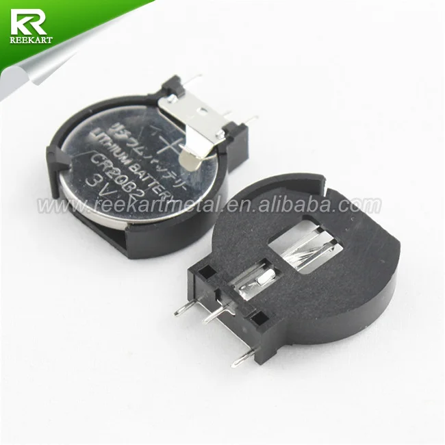CR2032 Battery Holder 3 PIN Battery Base Holder Vertical DIP CR2032 Coin Button Cell Battery Box for CR2032