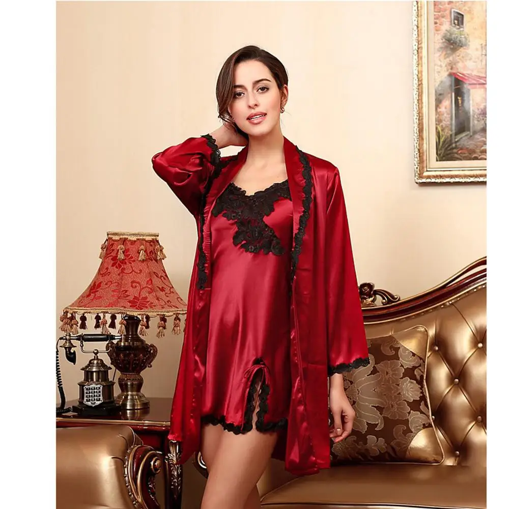 Charmeuse Family Matching Pajamas Sexy Silk Set Night