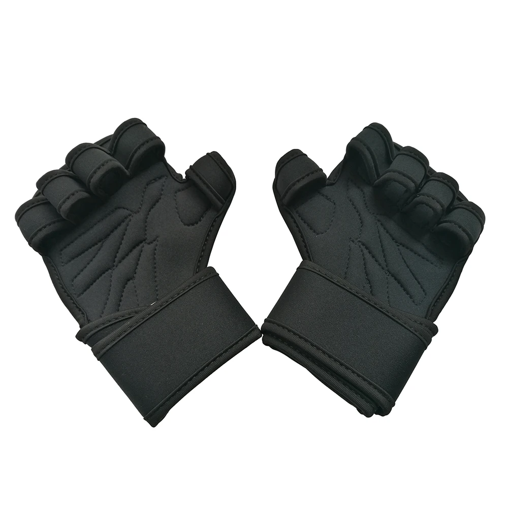 Черный Пользовательский логотип для подъема тяжелой атлетики тренировочные перчатки