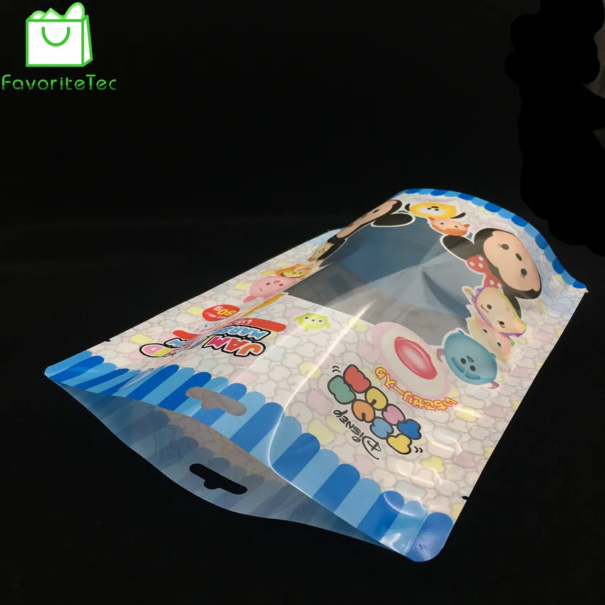 Customized printed self adhesive matte stand up pouch plastic dried fruit packing bag