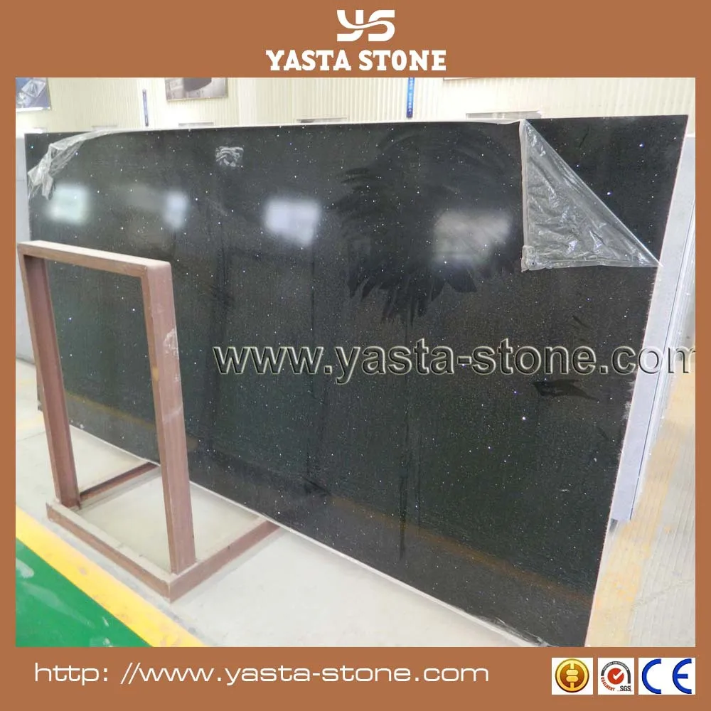 Cheap 30x30 Quartz Stone Black Floor Tiles With Sparkle