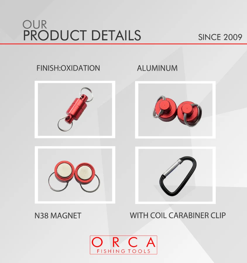 rust proof aircraft aluminum fly fishing Magnetic Net Release net holder, Load-bearing 3.7 kg,N38 strong magnet,tools