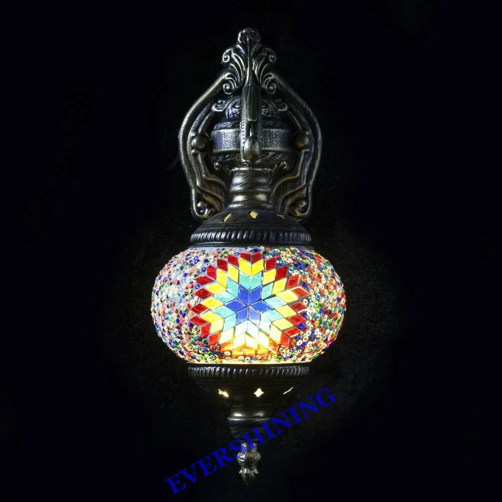 2019 NEW DESIGN GLASS MOSAIC CRAFT TURKISH WALL LAMPS Night Light Decorate Lamp Indoor Light YMA42601