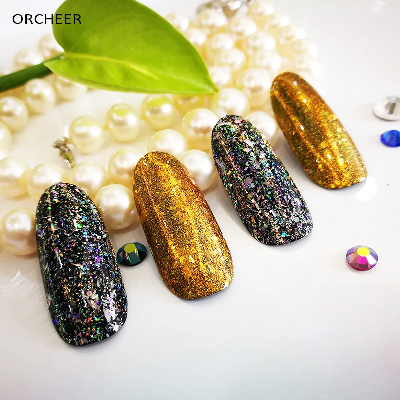 Galaxy holographic silver gold flakes Platinum flakes for Nail art