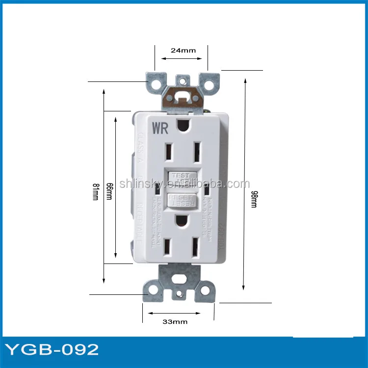 Shanghai Linsky 15A 125V with Protecting Weather Resistant GFCI receptacle plug with Dual LED Indicator Life